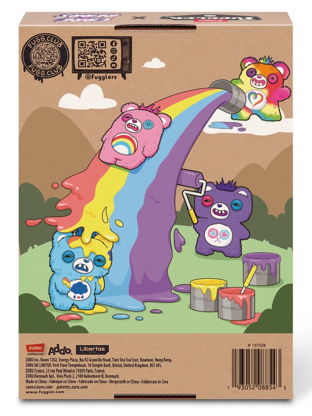 Fuggler X Care Bears - Rainbow Plush Bear Toy with Heart Belly Patch - Picture 9 of 9